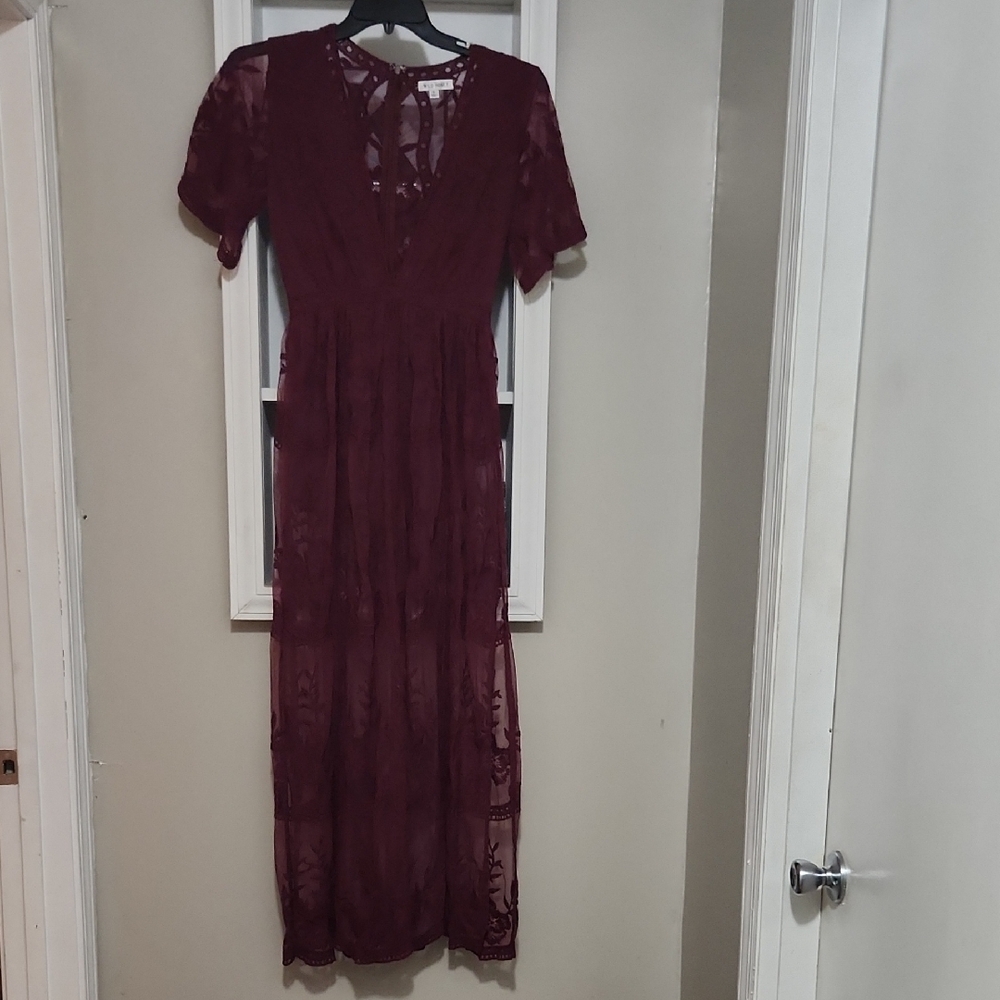 Wild Honey Burgandy Maxi Dress